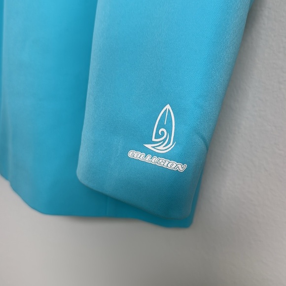 COLLUSION Unisex Oversized Blazer in Turquoise Sz 3XL - Picture 3 of 9